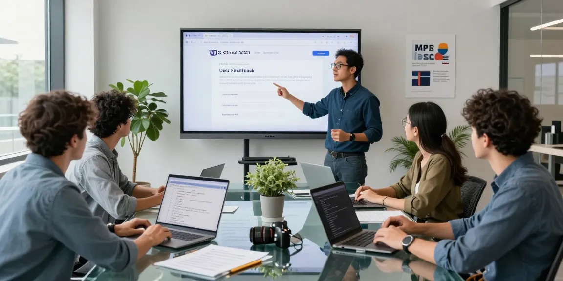 Team collaborating on the WPS Official Website interface in a modern office environment.