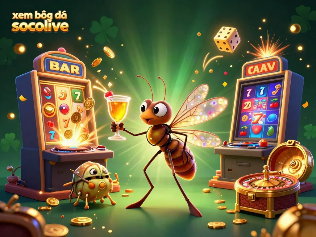 Engage in xem bóng đá socolive with our dynamic casino-themed digital art showcasing lively characters and gaming elements.