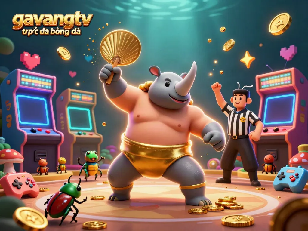 Experience the thrill of gavangtv trực tiếp bóng đá with vibrant 3D casino elements and engaging beetle characters in action.